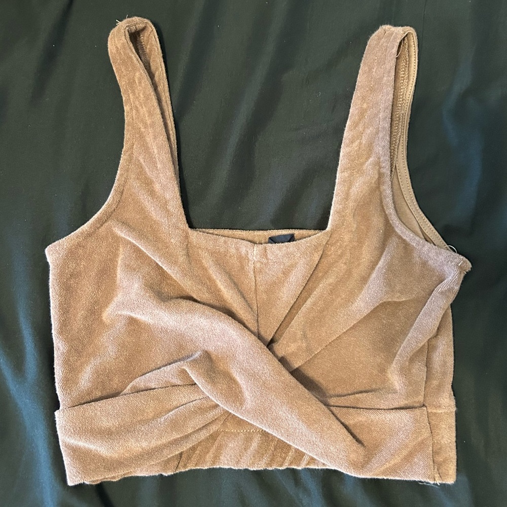 terry cloth cropped tank